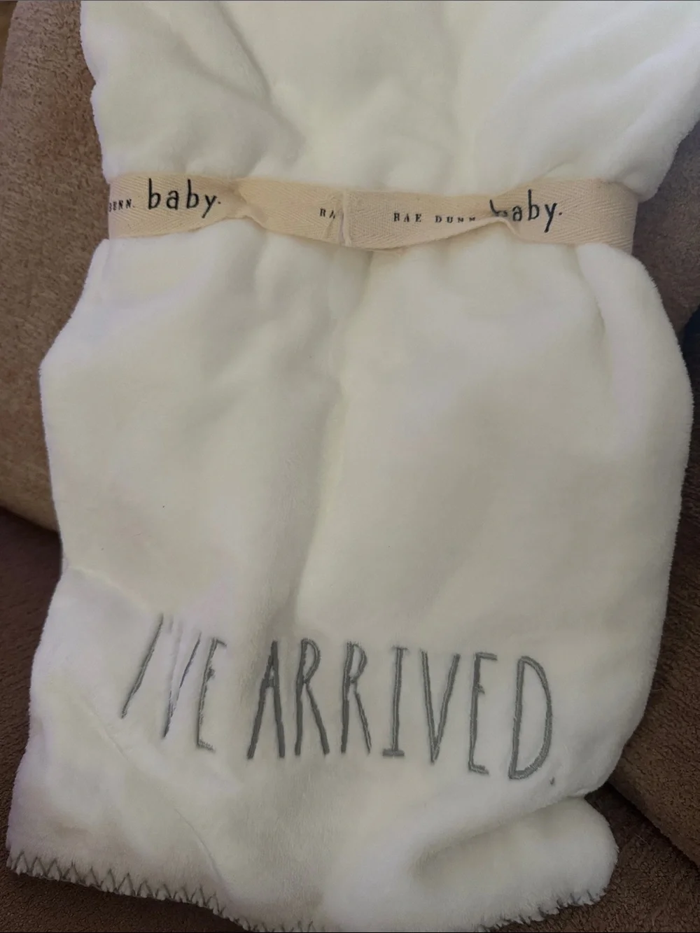Rae Dunn Soft White Baby Blanket